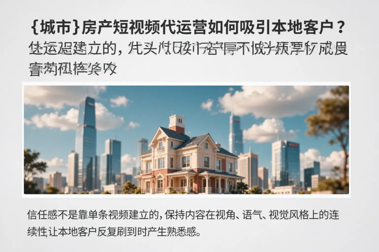 澜沧房产短视频代运营如何吸引本地客户？